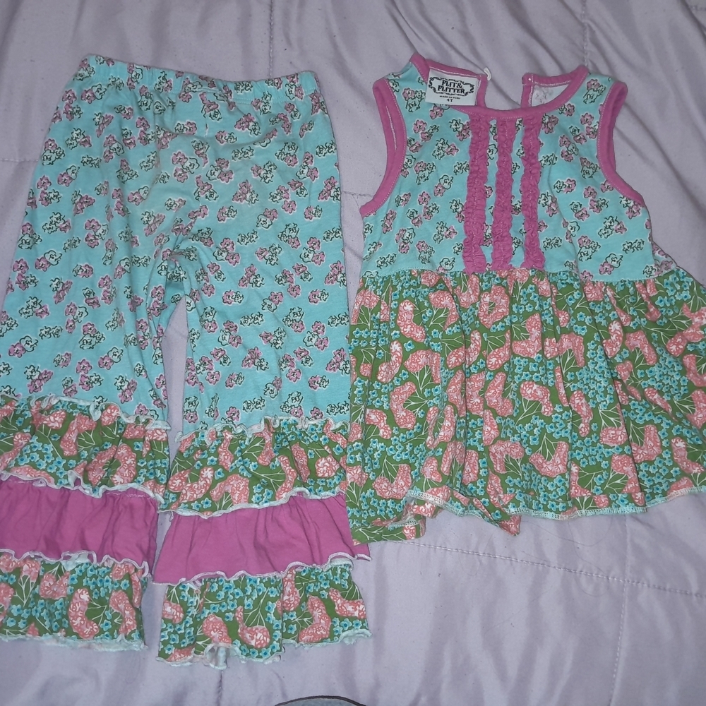 Chaser Kids Floral Set - Teal and Pink